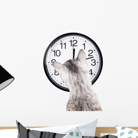 clock cat Wall Decal