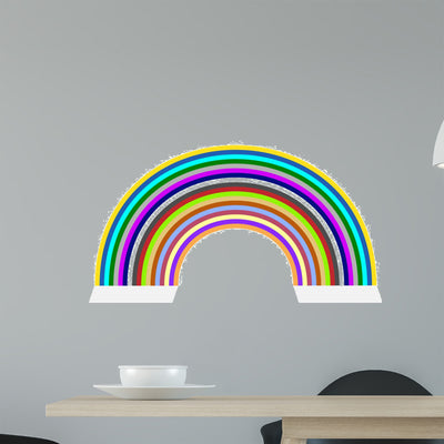 Rainbow Wall Decal shown on a wall
