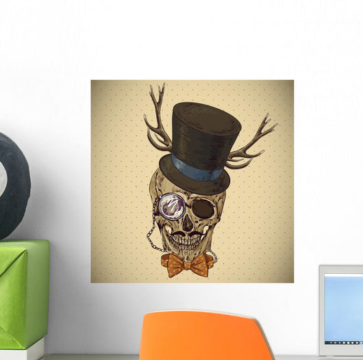 Hipster Skull Vintage