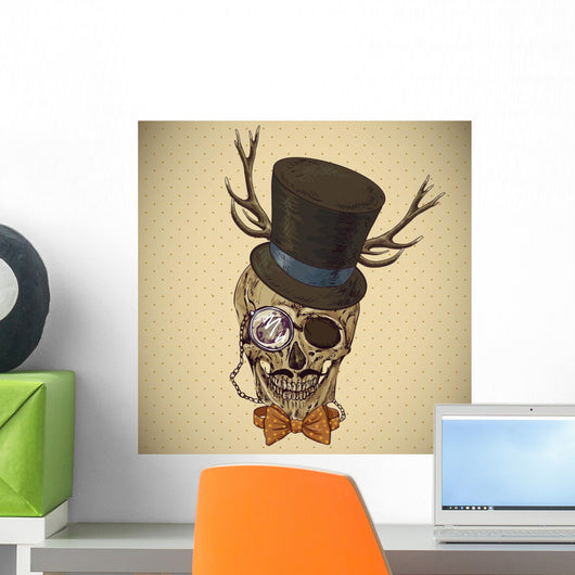 Hipster Skull Vintage