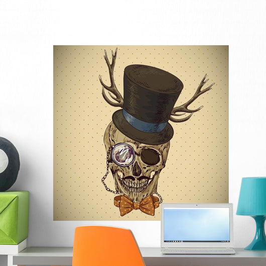 Hipster Skull Vintage