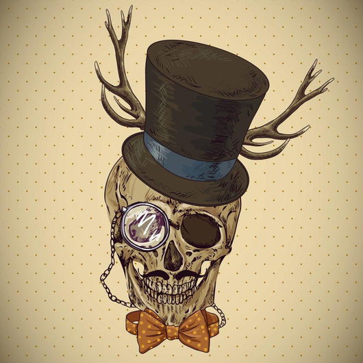 Hipster Skull Vintage
