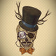 Hipster Skull Vintage