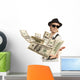 woman in cap throwing dollar Wall Decal