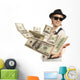 woman in cap throwing dollar Wall Decal
