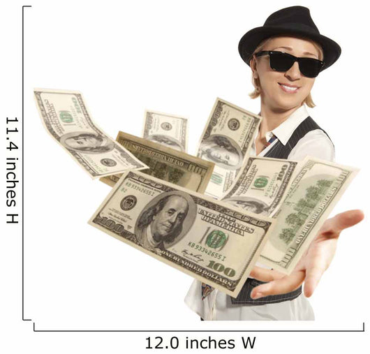 woman in cap throwing dollar Wall Decal