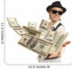 woman in cap throwing dollar Wall Decal