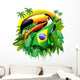 Toco Toucan with Brazil Flag Wall Decal