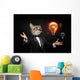 Business Man Cat Head Wall Decal