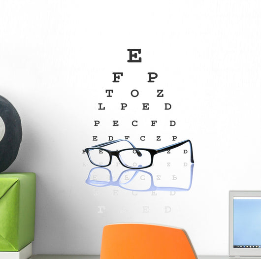 Eye Glasses Reflected with Wall Mural