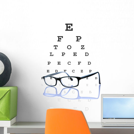 Eye Glasses Reflected with Wall Mural