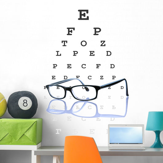 Eye Glasses Reflected with Wall Mural