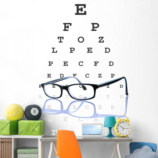 Eye Glasses Reflected with Wall Mural