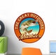 Muskie fishing illustration label design Wall Decal