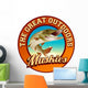 Muskie fishing illustration label design Wall Decal