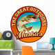 Muskie fishing illustration label design Wall Decal