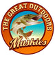 Muskie fishing illustration label design Wall Decal