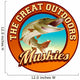 Muskie fishing illustration label design Wall Decal