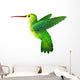 green hummingbird Wall Decal
