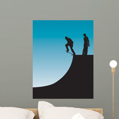 Dawn Half Pipe Skate Wall Mural shown on a wall