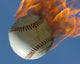 Flaming Baseball Wall Mural