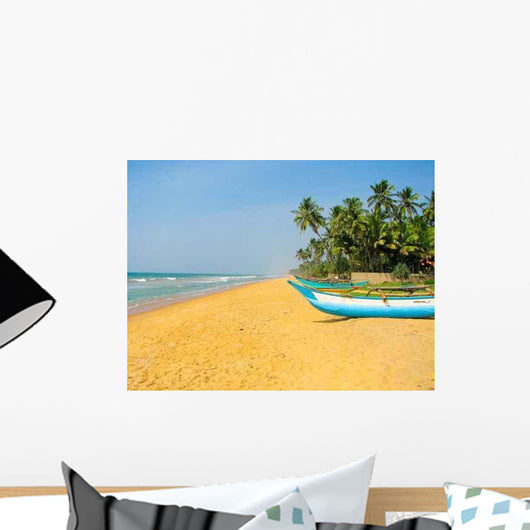 Sri Lanka Beach and Boats Wall Decal