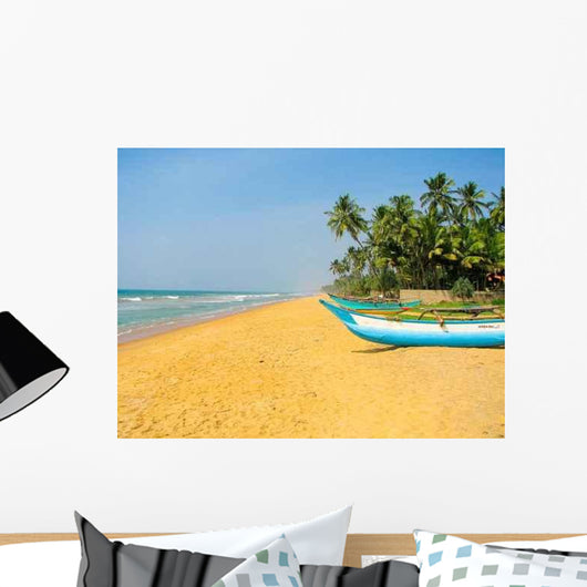 Sri Lanka Beach and Boats Wall Decal