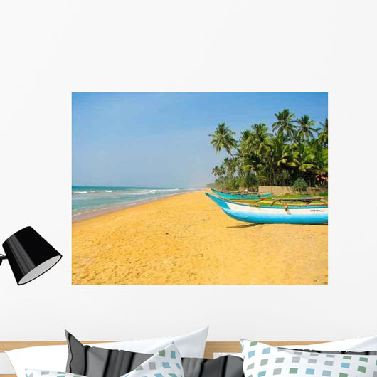 Sri Lanka Beach and Boats Wall Decal
