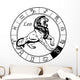 leo zodiac black white Wall Decal