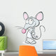cute shy mouse isolated on white background Wall Decal