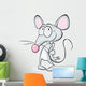cute shy mouse isolated on white background Wall Decal