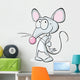 cute shy mouse isolated on white background Wall Decal
