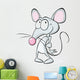 cute shy mouse isolated on white background Wall Decal
