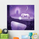 Purple Castle Unicorn Wall Mural