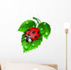 Ladybug on Leaf Wall Decal