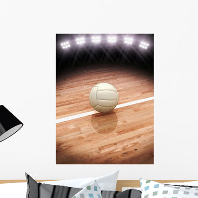 3D Rendering Volleyball Court shown on a wall