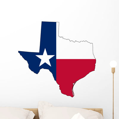 Map Texas Wall Decal shown on a wall