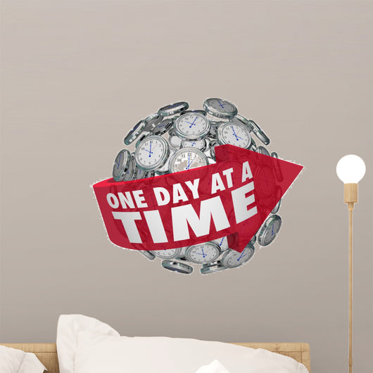 One Day Time Clock Wall Decal