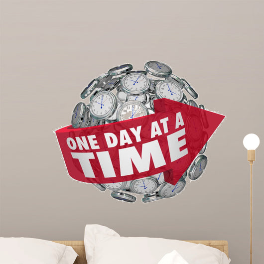 One Day Time Clock Wall Decal