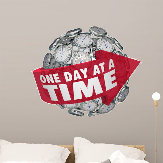One Day Time Clock Wall Decal