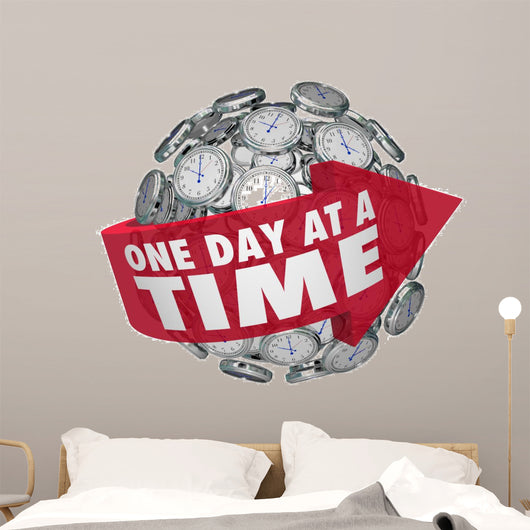 One Day Time Clock Wall Decal