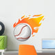 Baseball with flames Wall Decal