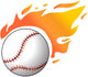 Baseball with flames Wall Decal