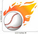 Baseball with flames Wall Decal