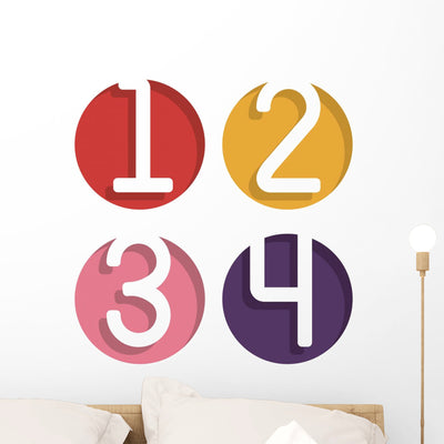 Numbers Design Wall Decal shown on a wall