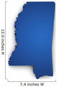 Map Of Mississippi 3d Shape Wall Decal