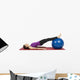 Young fitness woman working her abs with pilates ball Wall Decal