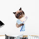 Cat Brushing Teeth Wall Decal