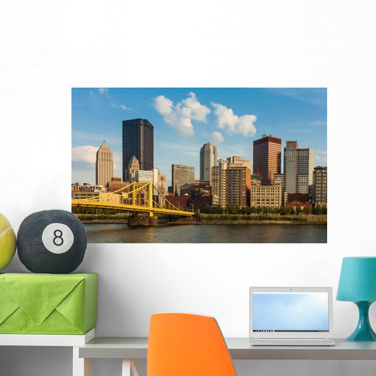 Pittsburgh Downtown Skyline River Wall Decal