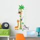 Meterwall with palm tree and funny animals Wall Decal